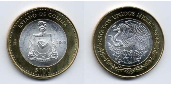 100 Peso 墨西哥 Bimetal 