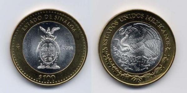 100 Peso 墨西哥 Bimetal 