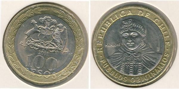 100 Peso Chile Bimetall 