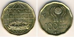 100 Peso Argentinien (1861 - ) Bronze/Aluminium 