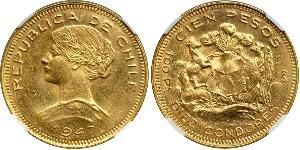 100 Peso Chile Gold 