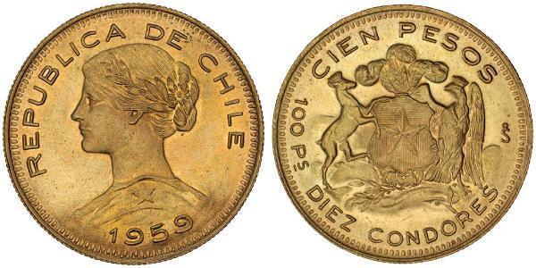 100 Peso Chile Gold 