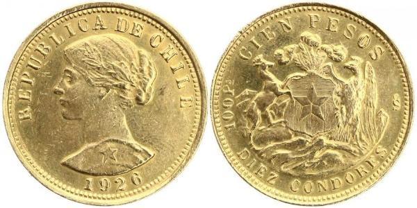 100 Peso Chile Gold 