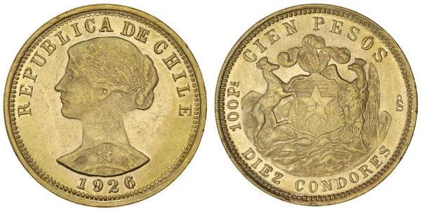 100 Peso Chile Gold 