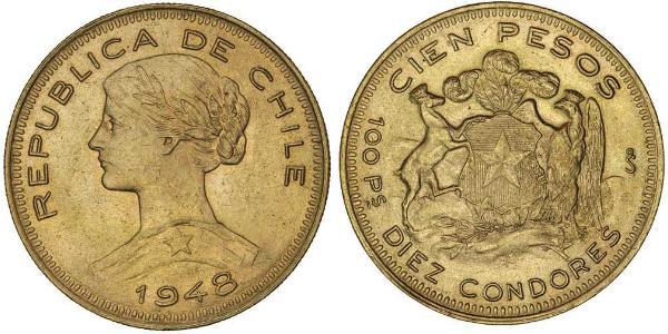 100 Peso Chile Gold 
