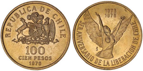 100 Peso Chile Gold 