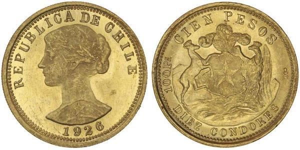 100 Peso Chile Gold 
