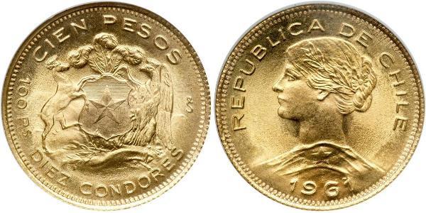100 Peso Chile Gold 