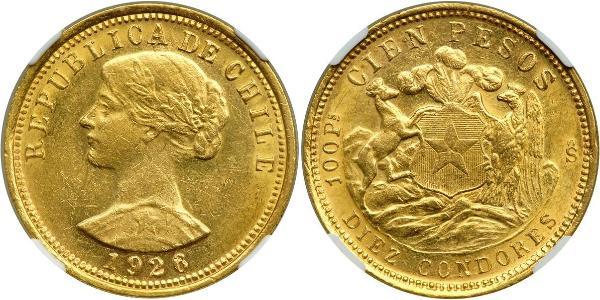 100 Peso Chile Oro 