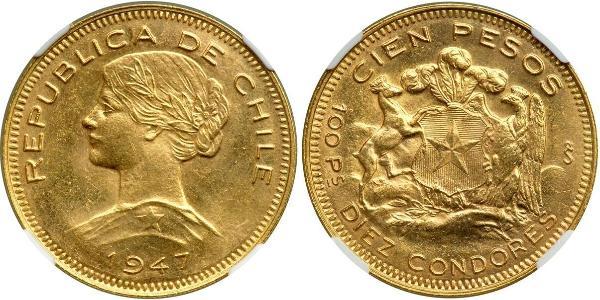 100 Peso Chile Oro 