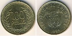 100 Peso Colombia (1886 - ) Ottone 