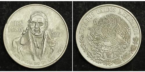100 Peso Second Federal Republic of Mexico (1846 - 1863) Silver 