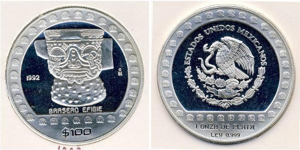 100 Peso 墨西哥 銀 