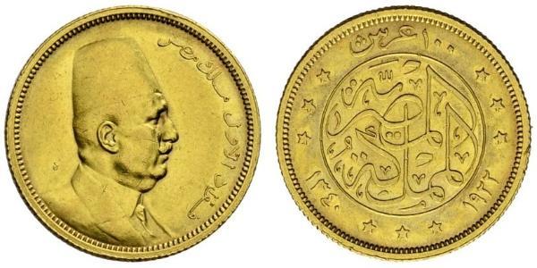 100 Piastre Arab Republic of Egypt  (1953 - ) Gold Fuad I of Egypt (1868 -1936)