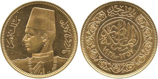 100 Piastre Königreich Ägypten (1922 - 1953) Gold Faruq I, König von Ägypten (1920 - 1965)