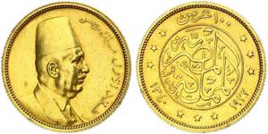 100 Piastre Egipto (1953 - ) Oro Fuad I de Egipto (1868 -1936)