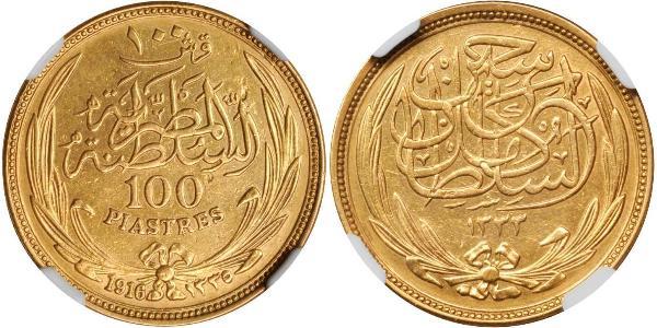 100 Piastre Sultanate of Egypt (1914 - 1922) 金 Hussein Kamel of Egypt (1853 - 1917)