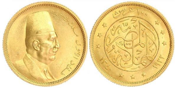 100 Piastre 埃及 金 Fuad I of Egypt (1868 -1936)