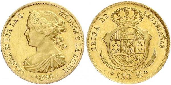 100 Real Spain Gold Isabella II of Spain (1830- 1904)