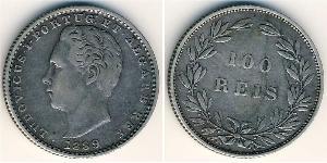 100 Reis Royaume de Portugal (1139-1910) Argent Luis I of Portugal (1838 -1889)