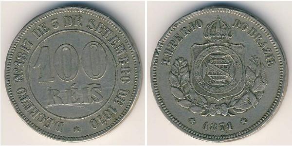 100 Reis Empire of Brazil (1822-1889) Kupfer/Nickel 