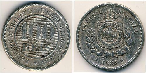 100 Reis Impero del Brasile (1822-1889) Rame/Nichel 
