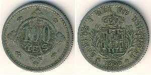 100 Reis Regno del Portogallo (1139-1910) Rame/Nichel Carlo I del Portogallo (1863-1908)