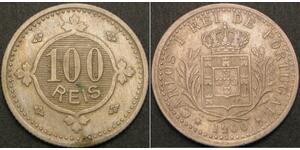 100 Reis Regno del Portogallo (1139-1910) Rame/Nichel Carlo I del Portogallo (1863-1908)