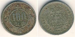 100 Reis Regno del Portogallo (1139-1910) Rame/Nichel Carlo I del Portogallo (1863-1908)