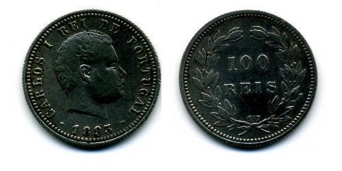 100 Reis Kingdom of Portugal (1139-1910) Silber  Karl I. von Portugal (1863-1908)