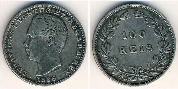 100 Reis Kingdom of Portugal (1139-1910) Silber Luis I of Portugal (1838 -1889)