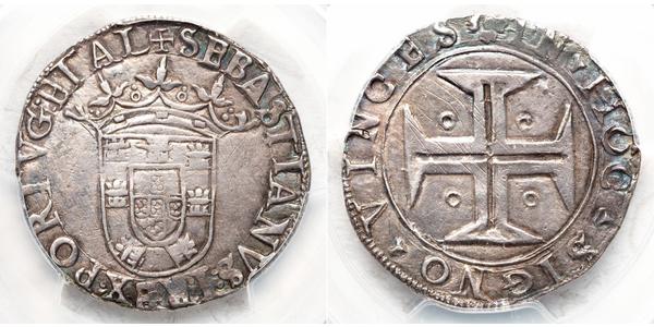 100 Reis Kingdom of Portugal (1139-1910) Silver Sebastian of Portugal (1554-1578)
