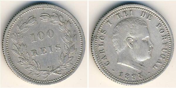 100 Reis 葡萄牙王國 (1139 - 1910) 銀 