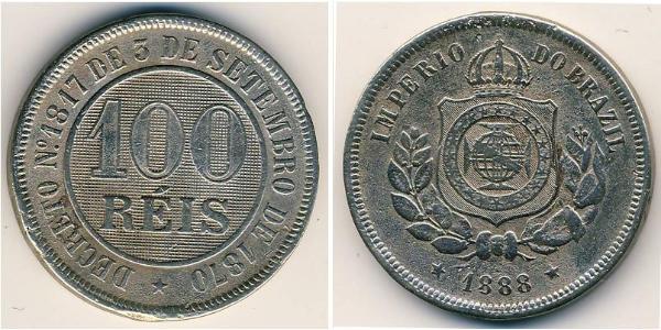 100 Reis 巴西帝國 (1822 - 1889) 銅/镍 