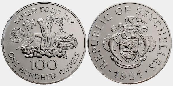 100 Rupee Seychelles 銀 