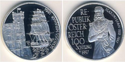 100 Shilling Republic of Austria (1955 - ) Argento 