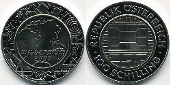 100 Shilling Republic of Austria (1955 - ) Argento-Titanio 
