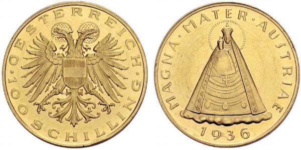 100 Shilling Federal State of Austria (1934-1938) Gold 