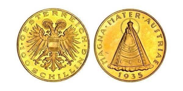 100 Shilling Federal State of Austria (1934-1938) Gold 