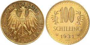 100 Shilling First Austrian Republic (1918-1934) Gold 