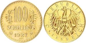 100 Shilling First Austrian Republic (1918-1934) Gold 