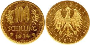 100 Shilling First Austrian Republic (1918-1934) Gold 