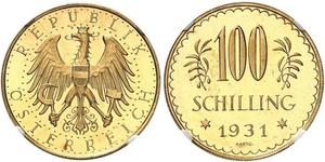 100 Shilling First Austrian Republic (1918-1934) Gold 