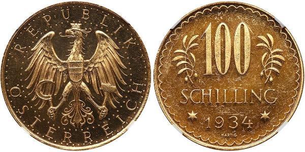 100 Shilling First Austrian Republic (1918-1934) Gold 