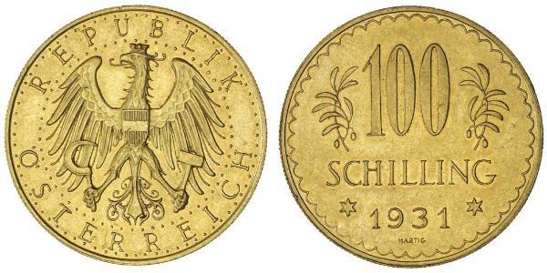 100 Shilling First Austrian Republic (1918-1934) Gold 