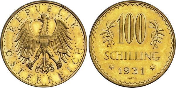 100 Shilling First Austrian Republic (1918-1934) Gold 