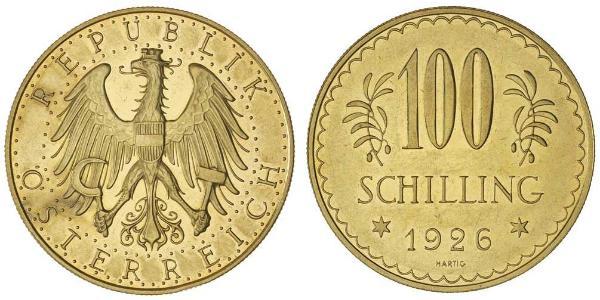 100 Shilling First Austrian Republic (1918-1934) Gold 