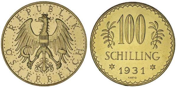 100 Shilling First Austrian Republic (1918-1934) Gold 