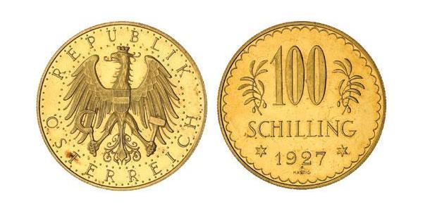 100 Shilling First Austrian Republic (1918-1934) Gold 