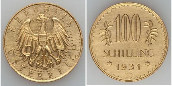 100 Shilling First Austrian Republic (1918-1934) Gold 